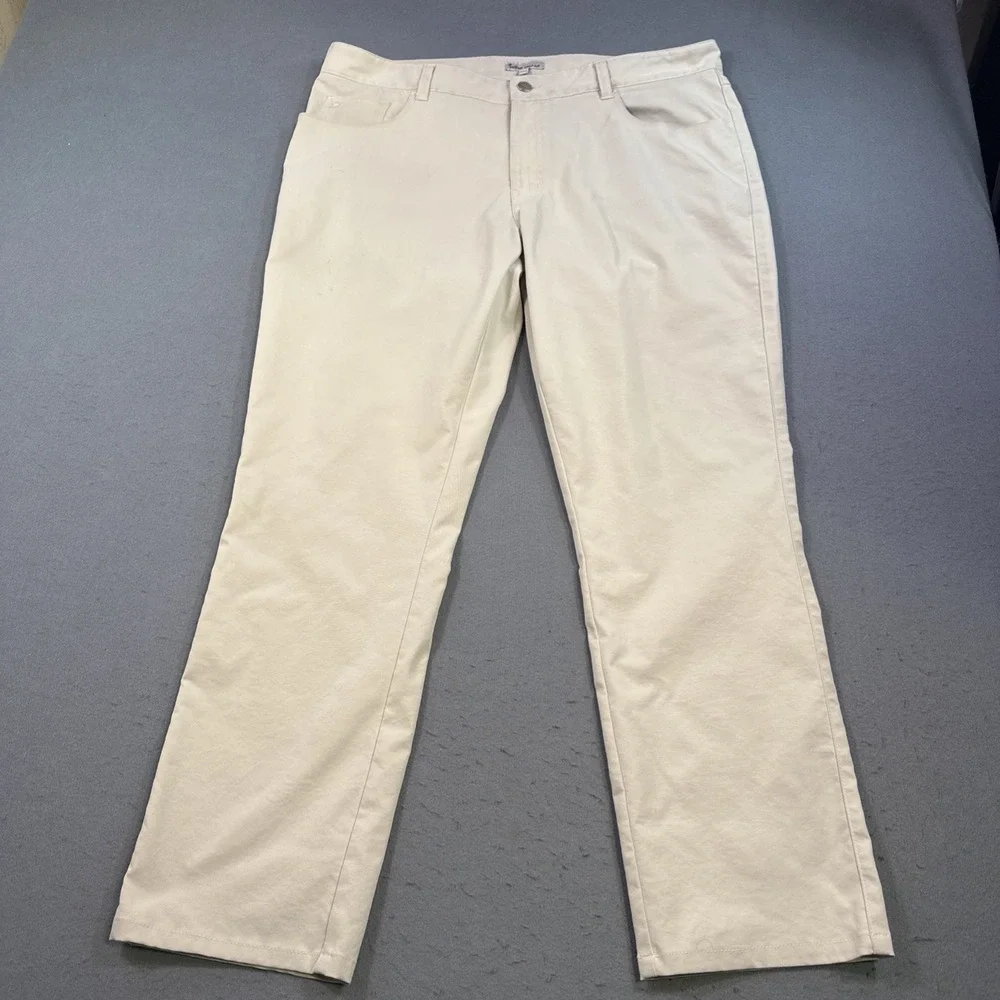 Peter Millar GOLF PANTSMENS 38 Performance Five Pocket  TAN  (38x30.5)